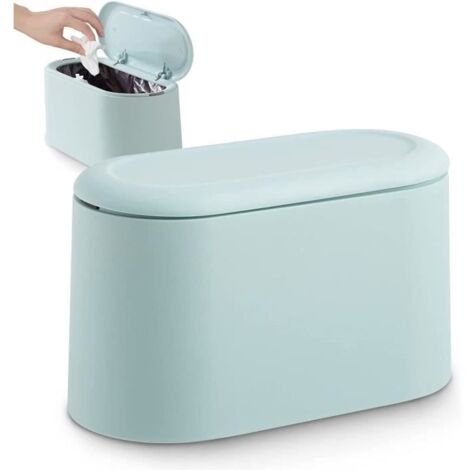 (Bleu Clair)Poubelle de Table - Non spécifié - Mini Poubelle - Couleur Bleu Clair - Matériau PP - Design Pratique (1/4)