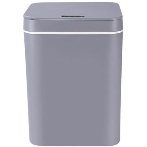 Poubelle intelligente sans contact poubelle à capteur automatique pour chambre cuisine salon 14L Gris Blesiya (1/4)