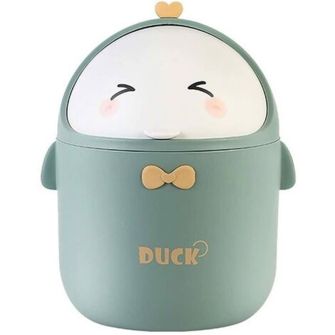 Mini Poubelle De Bureau Avec Couvercle, Poubelle de Style Dessin Animé Mignon Portable, Poubelle Bureau, Petite Poubelle de Sall (1/5)