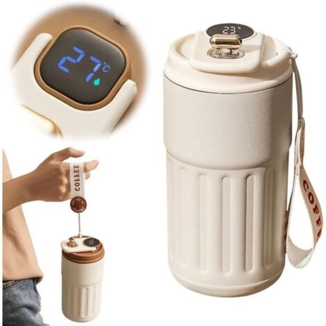 Thermos à café avec affichage de la température, bouteille d'eau en acier inoxydable pour boissons chaudes, tasse de voyage