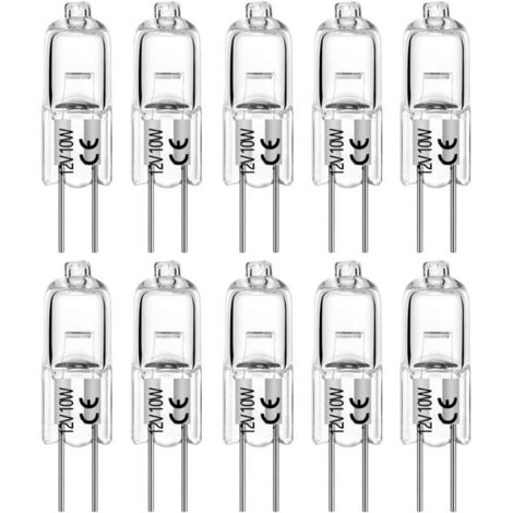 Ampoules halogènes G4 10W 12V T3 JC Type 2 broches de remplacement de base pour paysage sous armoire Puck Light Track (10 Pack) (1/4)