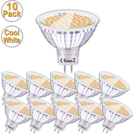 Ampoule LED MR16 / GU5.3 6W 12V Blanc Froid 6000K Eofiti - Lot de 10