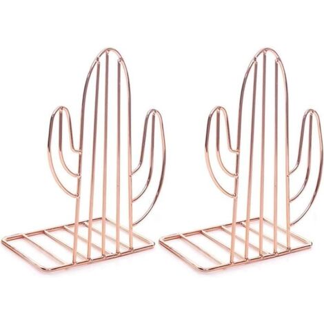 Une paire de serre-livres en métal lourd, décoration de queue de livre, serre-livres en forme de cactus, décoration d'étagère (1/5)