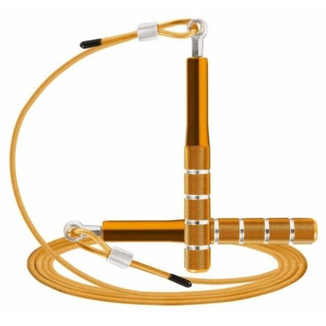 Corde à sauter, corde à sauter rapide pour l'entraînement physique, corde à sauter réglable pour adultes pour hommes, femmes,or (1/5)