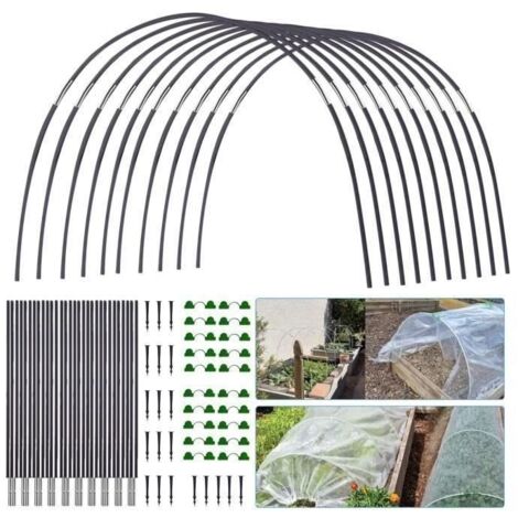 (30pcs)Cerceaux de serre pour culture de plantes de jardinage, Support de Tunnel, piquets flexibles à plier, cadre de Support (1/4)