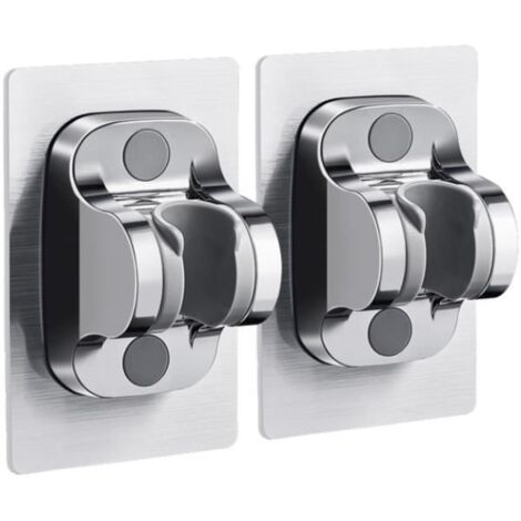 Lot de 2 Support de douche universel mural, sans poinçon, réglable, accessoires de salle de bain, auto-adhésif (1/3)