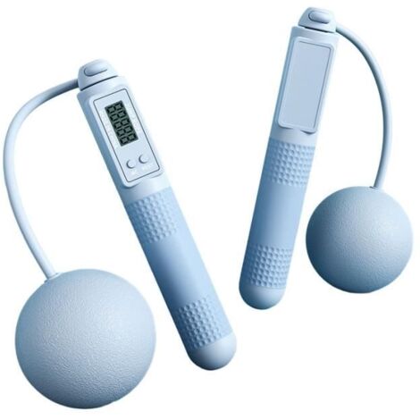 (Bleu)Corde à sauter intelligente sans fil avec ballon de poids et compteur - Bleu (1/4)
