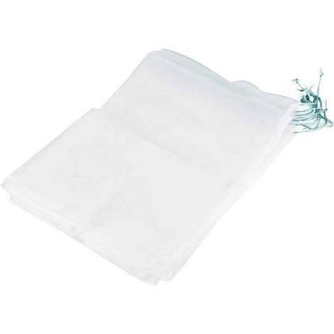 (Blanc)50 pièces Sac de Maille de Fruit, Sac de Fruit de Jardin Type de Cordon en Nylon Conception, 30 x 20 cm (1/5)