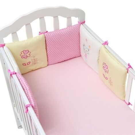 (Rose)Tour de Lit 6 Pièces Ensemble - Marque - Modèle - Pare-choc Literie Enfant - Rose