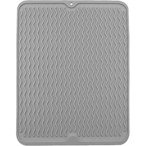 Tapis anti-goutte en silicone pour plan de travail, égouttoir et support - Dessous de plat résistant à la chaleur - Tapis (1/5)