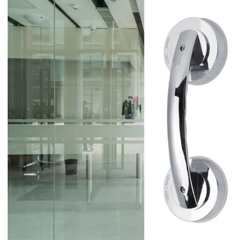 (Comme indiqué)Poignée à ventouse pour porte en verre - DILWE - LAT - Main courante antidérapante - Gris (1/4)