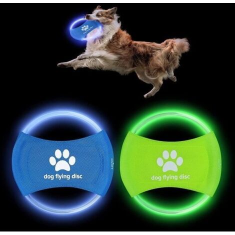 2pcs Frisbees pour Chien, 18cm Disque à Lancer en TPU, Entraînement du Chien Jouet avec la lumière pour Lancer, Attraper et Jouer (1/4)