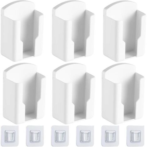 (Blanc)Boîte de rangement - Non spécifié - 6Pcs - Auto-adhésive - Murale - Blanc (1/4)