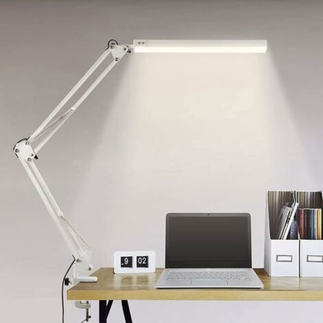 Lampe de bureau LED, lampe de bureau d'architecte pliable 14 W avec pince, 10 niveaux de luminosité X 3 modes de couleur-HLD-tmt (1/4)