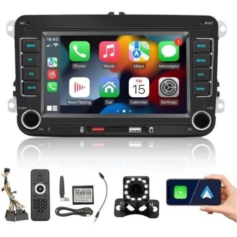 Autoradio volkswagen polo 5 Lecteur multimédia stéréo CarPlay Android Auto RDS FM Radio 7 pouces pour VW Passat Touran Caddy Jetta (1/4)