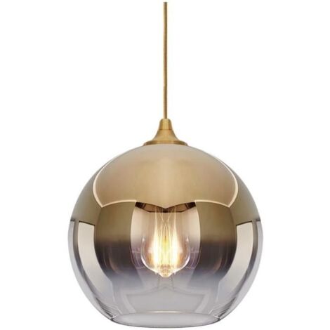 Suspension Luminaire - Verre - Boule - Finition Laiton Poli - 20CM - Style Scandinave Moderne