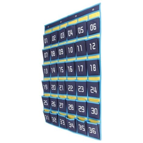 36 Pochettes NuméRotéEs Tableau TéLéPhone Portable Organisateur Suspendu Sac de Rangement Suspendu pour Calculatrice de Classe