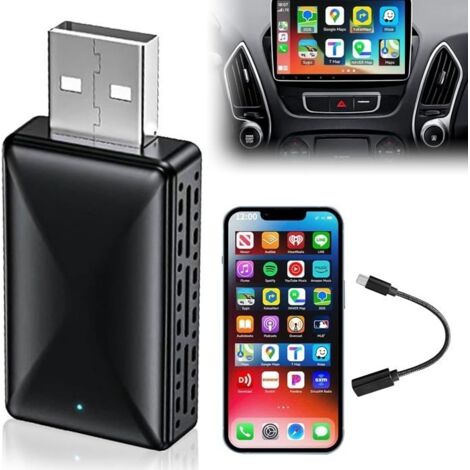 Adaptateur Carplay sans fil Android Auto et Carplay Adaptateur sans fil pour iPhone, compatible avec iOS 10+ et Android 11.0+ (1/5)