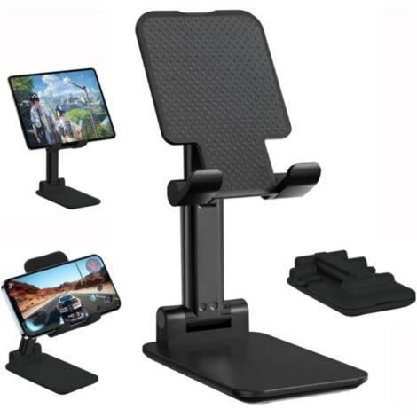 (blanche)Support Téléphone/Tablette - Portable - Réglable - Noir - Silicone + Alliage - 160 mm (1/3)