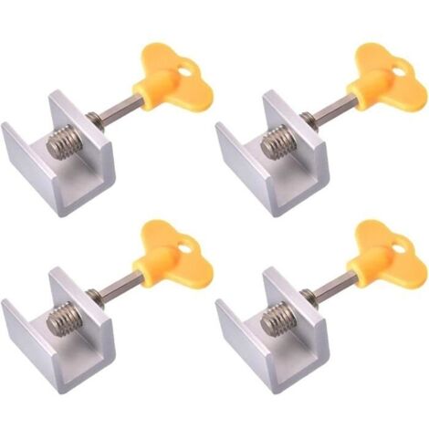 Serrure Fenetre Coulissante 4Pcs Bloque Porte Coulissante Verrou Fenêtre Réglable Bloque-Portes Coulissantes Réglables Alliage (1/4)