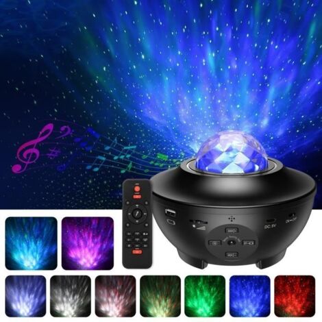 Veilleuse Projecteur Etoile, Projecteur Ciel Étoilé avec télécommande, Lecteur Musique, 10 couleurs + 3 dynamiques modes (1/4)