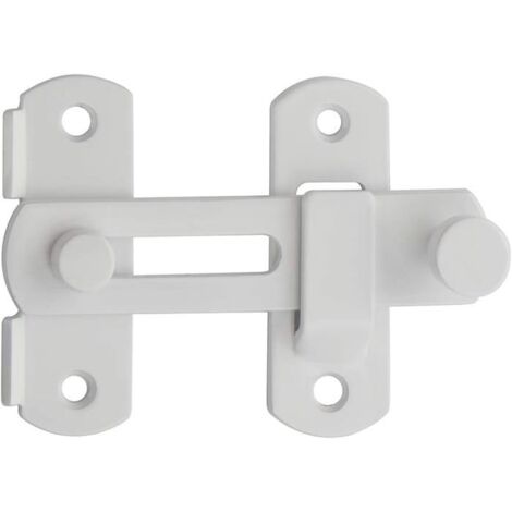 (Blanc)Verrou Porte Coulissante Serrure Volet Loquet Porte Verrou Portail À Bascule Boulon Avec Vis Pour Porte, Fenêtre, Placard Et Jar (1/5)
