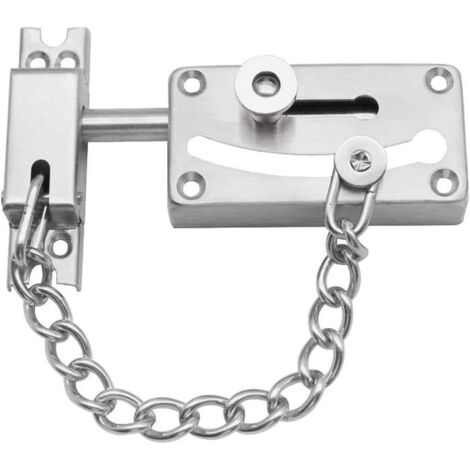 Serrure à barillet coulissante en acier inoxydable avec chaîne antivol et vis, argent (1/5)
