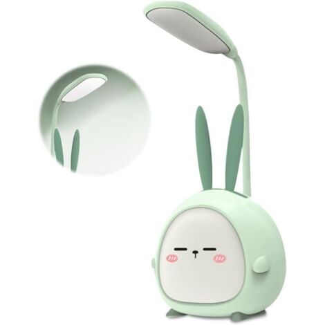 (Vert)1 Pièce Lampe De Bureau Pour Enfants : Mini Lampe De Bureau Rechargeable Avec Bras Flexible,Lampe De Table Led Avec 3 Températures