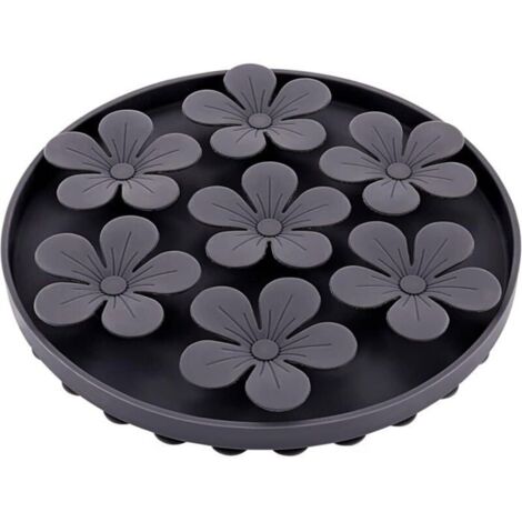 gris Gamelle Anti Glouton Chien,Slow Feeder pour Animaux Chat/Chien en Silicone Caoutchouc Doux Mignon en Forme de Fleur Étiquette (1/5)