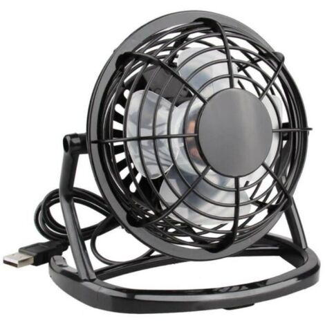 Mini ventilateur de bureau USB petit refroidissement silencieux de table portables alimentés par USB Noir