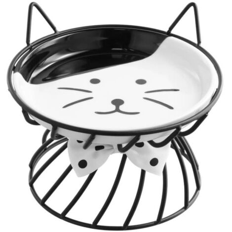 Gamelle Surelevee pour Chat Ceramique, Gamelle pour Chat Surélevée avec Support en Métal, Gamelle Chat Surélevée Gamelle Chat (1/4)