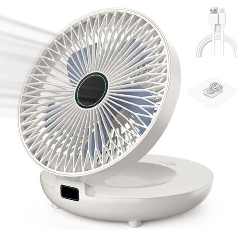 Ventilateur de cuisine à double usage, ventilateur mural rechargeable, ventilateur sans fil pour chambre à coucher (1/5)