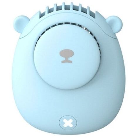Ventilateur de cou portable à suspendre sans lame, rechargeable par USB, mini ventilateur de refroidissement mains libres, bleu (1/5)