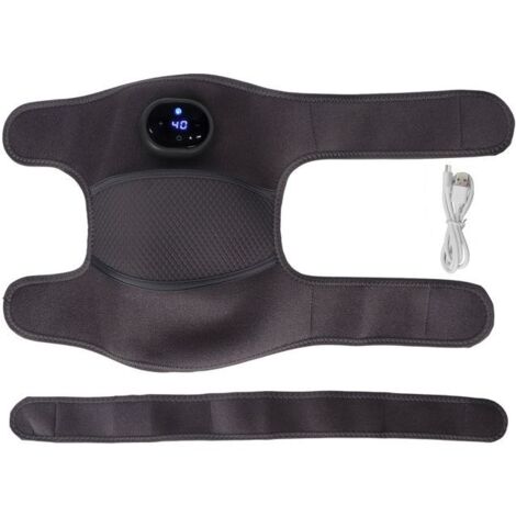 Appareil de massage chauffant pour genou, 3 vitesses de vibration et 5 réglages de chaleur, idéal pour genou et épaule. (1/4)