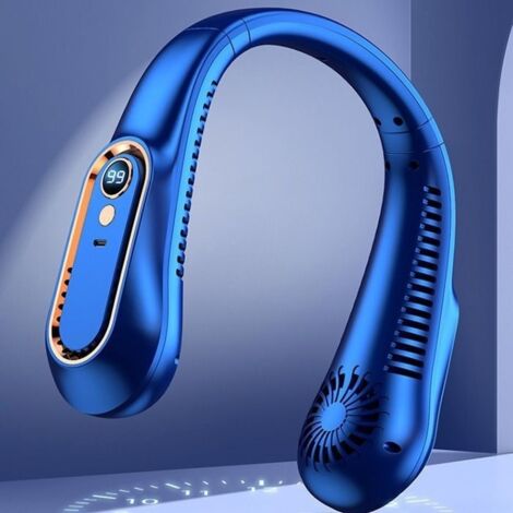 Mini ventilateur de cou sans lame, ultra longue durée de vie, portable, paresseux, silencieux, chargement USB (1/4)