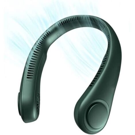 (Vert)Ventilateur Personnel Portable Modèle Sans Pale - 3 Vitesses - Alimentation USB - Cou Vert (1/4)