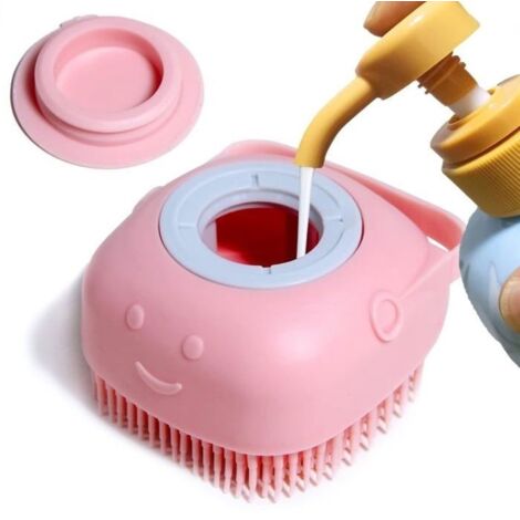 Brosse de bain pour chien, brosse de massage pour animaux de compagnie, distributeur de shampoing,brosses en Silicone souple(ros (1/5)