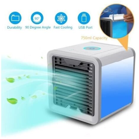 (Blanc)Mini Ventilateur de Climatiseur Portable - Chu16672 - Blanc/Gris - Ultra-silencieux et économique (1/4)