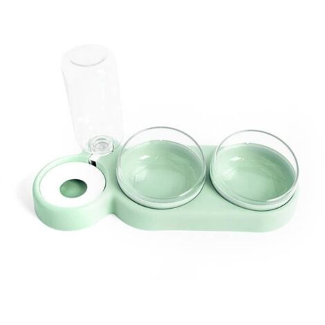(Verte)Mangeoire Bol automatique - Vert - Résistant à la chaleur - Design incliné (1/4)