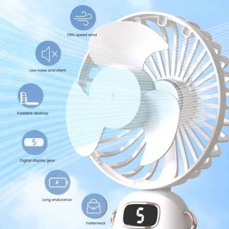 Ventilateur de bureau Portable Rechargeable USB multifonction Mini ventilateur d