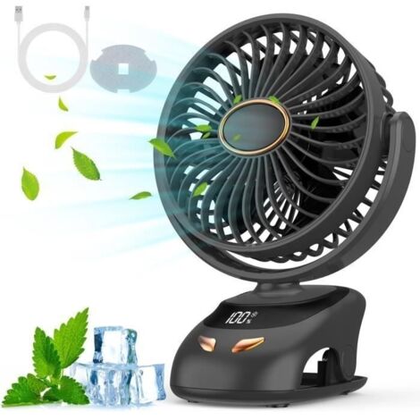 (Multicolore)Ventilateur de Bureau Portable Mini USB - 5 Vitesses - LED Multicolore - Silencieux (1/4)
