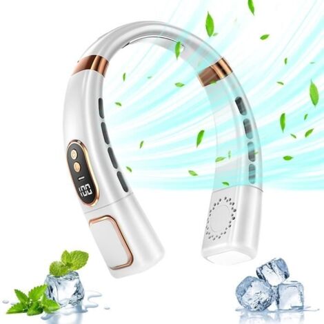Ventilateur de Cou USB Rechargeable - Silencieux - 5 Vitesses - Mains Libres (1/4)
