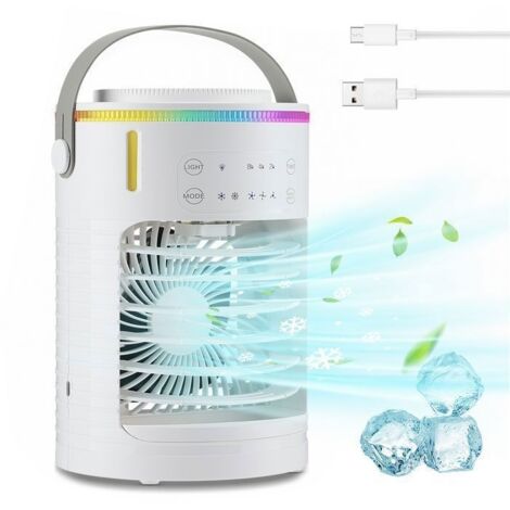(Blanc)Ventilateur Climatiseur Silencieux Portable Climatiseur Mini Refroidisseur D'air, 600ML Climatiseur Mobile USB, 3 Vitesses de Vent (1/5)