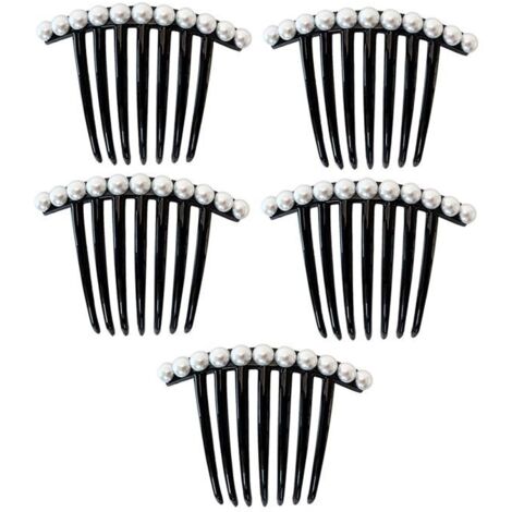 Lot de 5 peignes à dents latérales en perles pour cheveux, élégants, accessoires pour cheveux (1/5)
