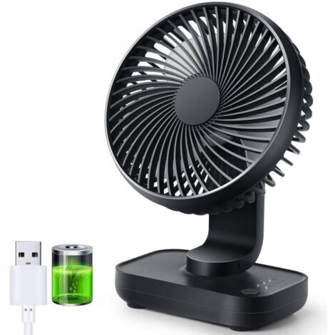 Mini Ventilateur de Bureau, Petit Ventilateur USB Silencieux,4000mAh Batteria Rechargeable, 4 Vitesses