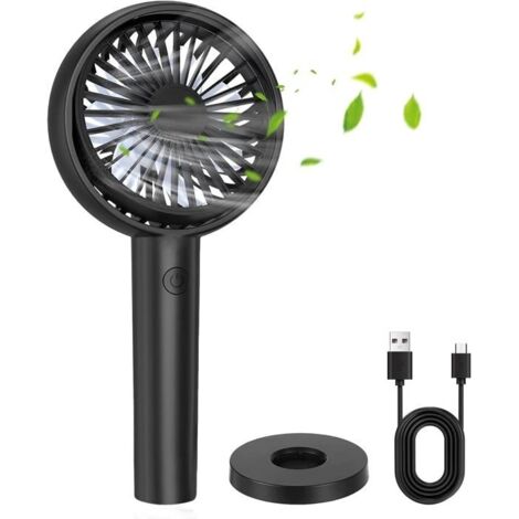 Ventilateur portable rechargeable 4000 mAh, ventilateur à main à 3 vitesses réglables, fonctionnement continu de 5 à 8 heures (1/5)