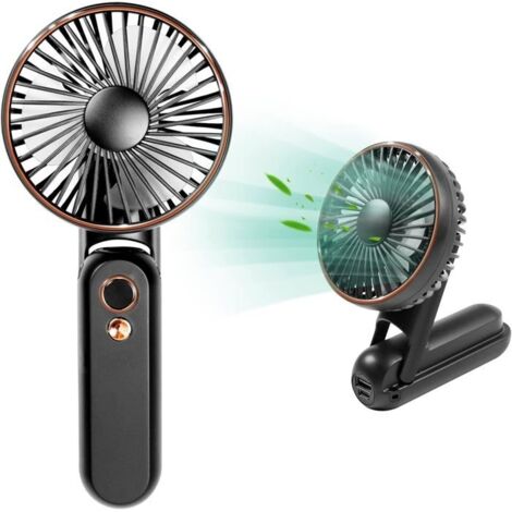 Ventilateur à main USB, ventilateur portable rechargeable 3600 mAh, ventilateur silencieux avec 5 vitesses réglables (1/5)