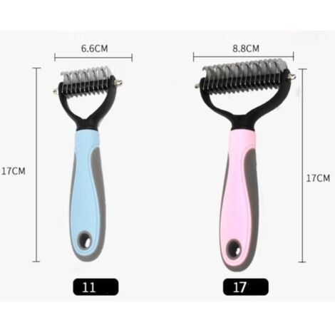 2 Pièces Brosse Chien Brosse Chat,Brosse Professionnel PoilLong Toilettage Râteau Dents à Double Face,Enlèvement Efficace 90% Poil. (1/2)