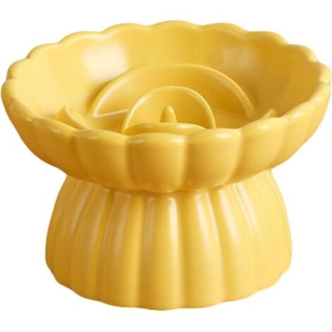 Gamelle Anti Glouton Chat, Gamelle Chat Surélevée Ceramique Anti-Vomissements Gamelle d'alimentation Lente Slow Feeder