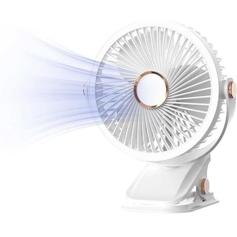 USB Mini ventilateur portable clip - Rotation 360 degrs - Vent fort - Ventilateur de refroidissement de bureau VENTILATEUR (1/4)